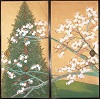 《桜花と杉樹》8面の内左から3つ目と4つ目
