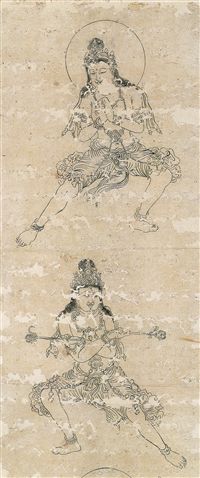 四種護摩本尊および眷属図像(密教図像39点のうち）　金剛嬉（上）　金剛王（下）