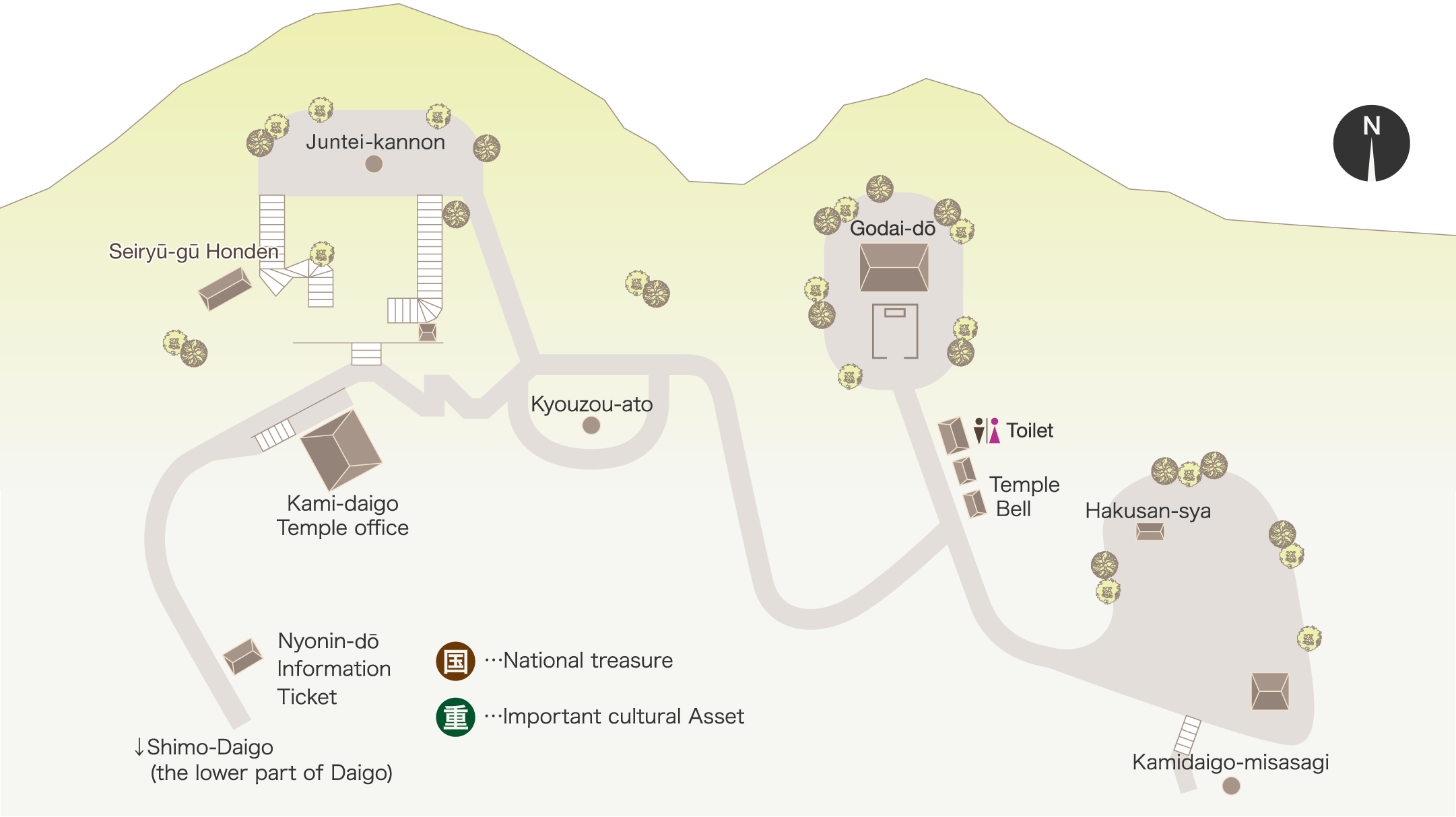 Kamidaigo area map